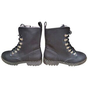 Seven Dials Santino Combat Boot Vegan Leather Woman's size 9.5 New NO TOP EYELET
